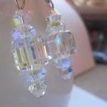 Swarovski Crystal Bridal Earrings- 12mm Cubes,..