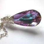Swarovski Crystal Necklace- Wire Wrapped Vitrail..