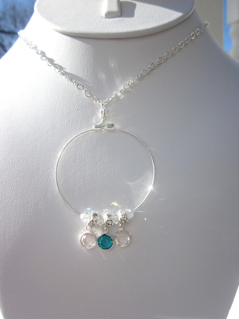 Swarovski Crystal Mommy Necklace- Mothers Day, Birthstones, Personalized
