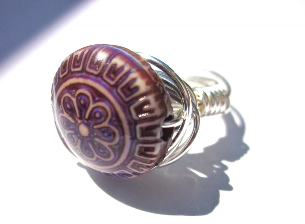 Mood Ring, Designer Inspired,wire Wrapped, Sun Blossom, Summer Ring
